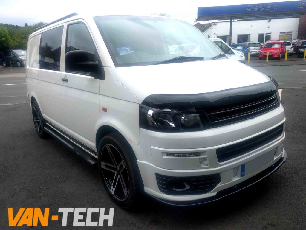 VW-Transporter-T5-T5.1-and-T6-black-slashed-end-side-bars-5 VW T5 SWB LWB Transporter Black Slashed End Side Bars with Three Steps.
