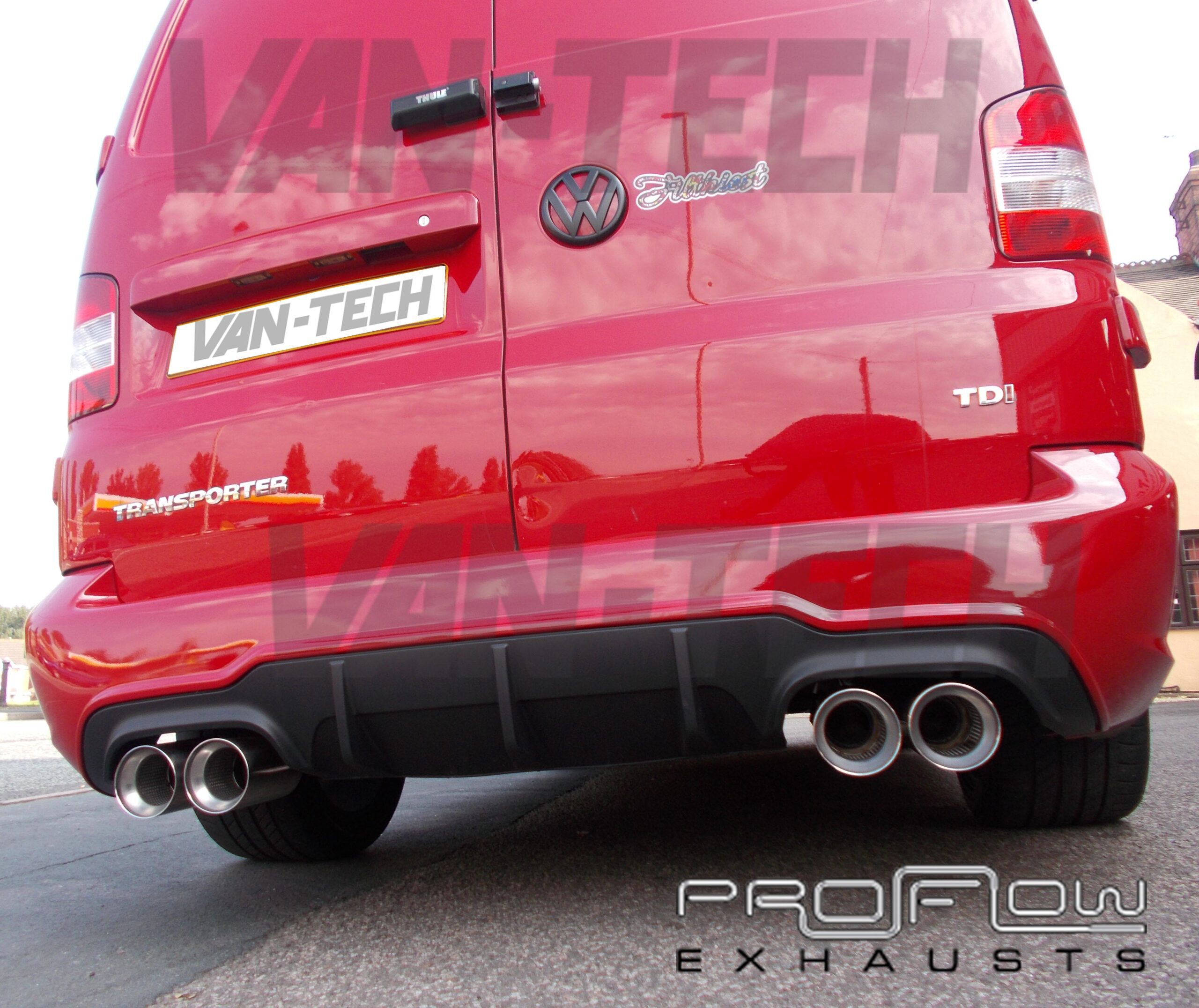 VW-Transporter-T5-with-custom-fitted-proflow-stainless-steel-exhaust-system-van-tech-4-scaled VW T5 T5.1 Transporter Stainless Steel Custom Exhaust Back Box Dual Twin Tailpipe