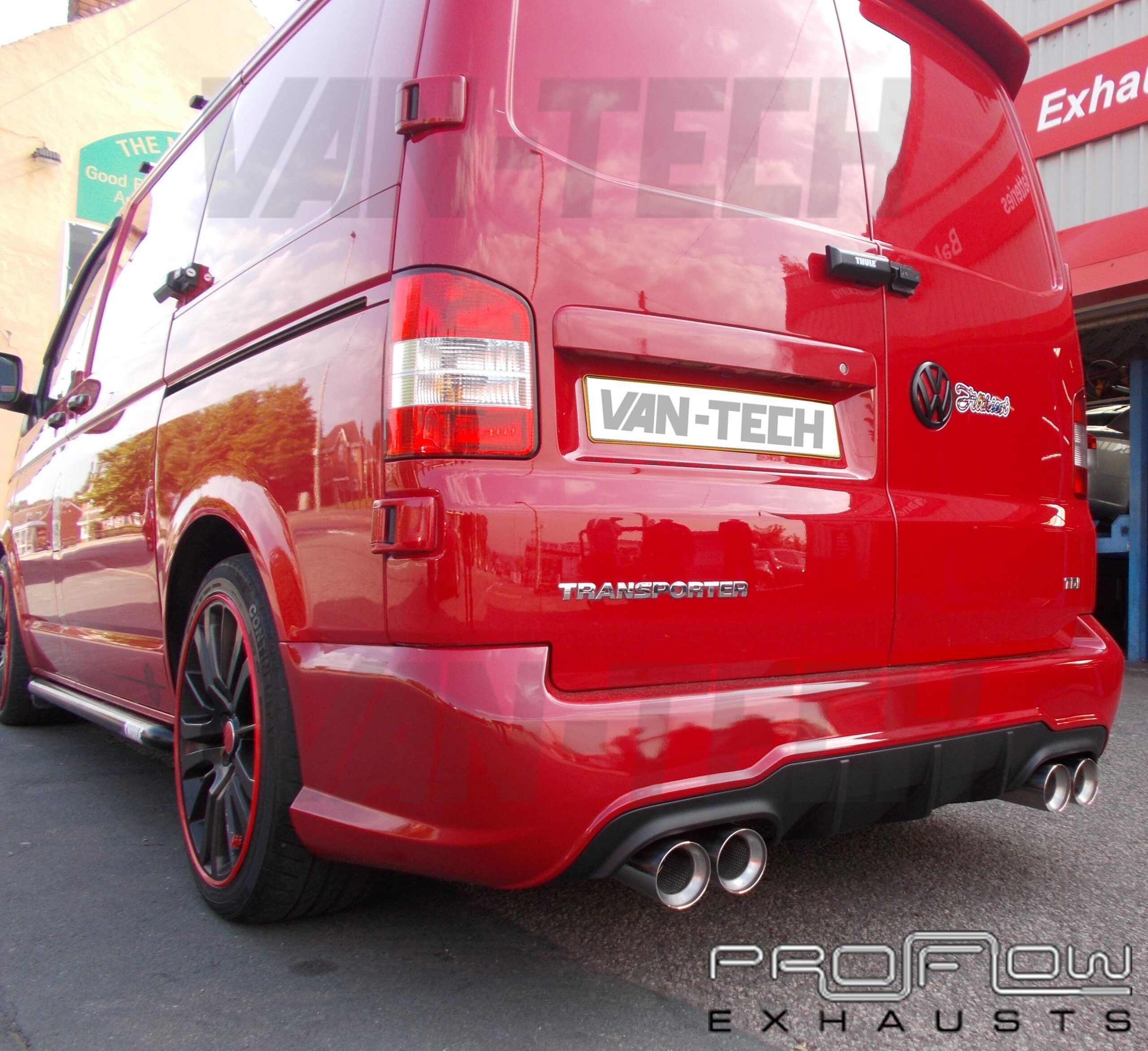 VW-Transporter-T5-with-custom-fitted-proflow-stainless-steel-exhaust-system-van-tech-6-scaled VW T5 T5.1 Transporter Stainless Steel Custom Exhaust Back Box Dual Twin Tailpipe
