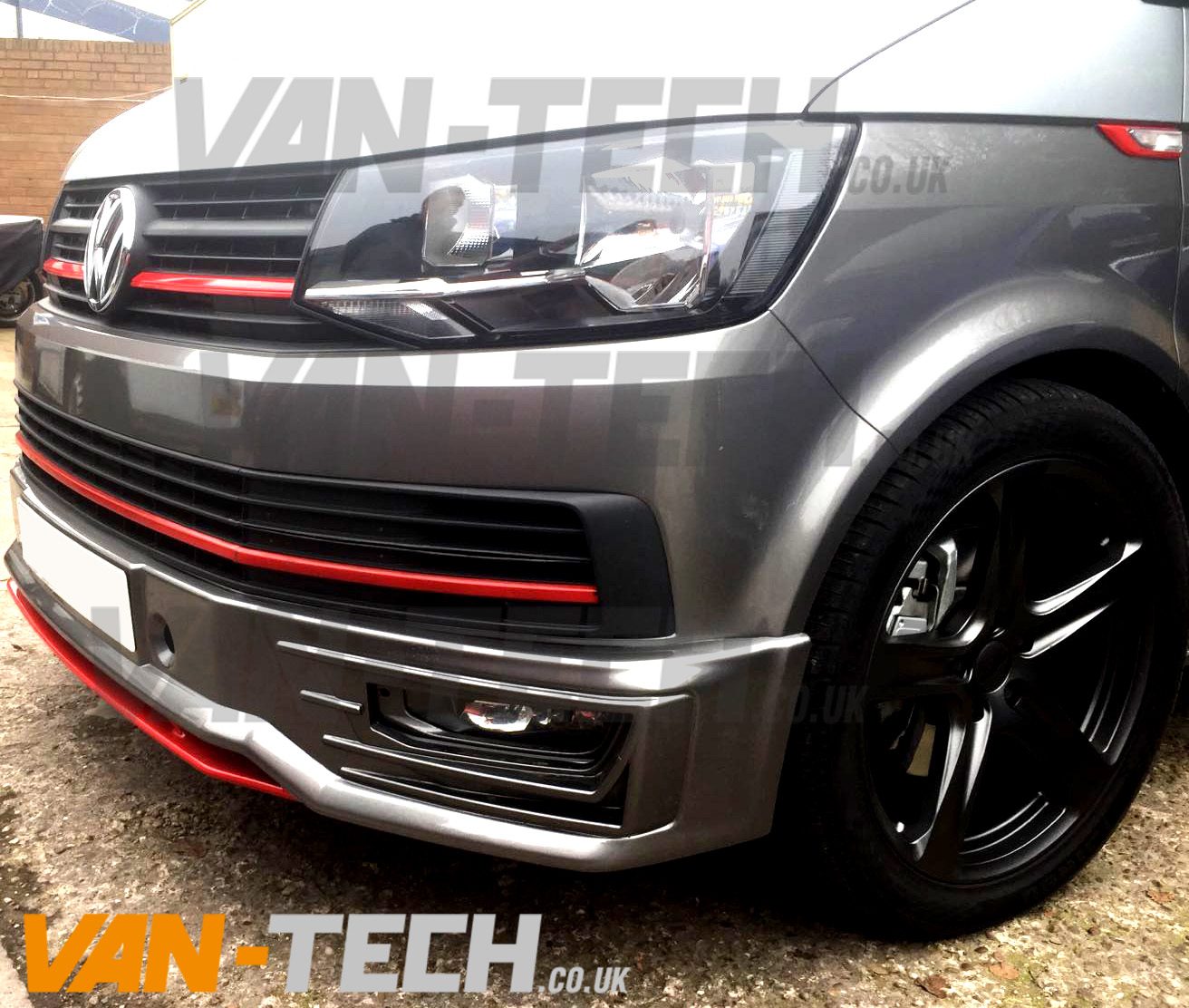 VW-Transporter-T6-Front-Lower-Sportline-Bumper-Spoiler-4 VW Transporter T6 Sportline Lower Bumper Plastic This VW Transporter T6 Sportline Lower Bumper Plastic has combination of great looks and are made to the highest standard. FREE SHIPPING to most of the UK!! (Scottish Highlands and Northern Ireland not included) VW Transporter T6 Sportline Lower Bumper Plastic Product features: Made from sturdy high quality Plastic Styling finish at fraction of main dealer prices Fantastic look Includes Fog Light Covers We offer a painting and fitting service for the VW Transporter T6 Sportline Style Plastic Front Lower Bumper Spoiler give our fitting centre a call with paint code required for a quote.