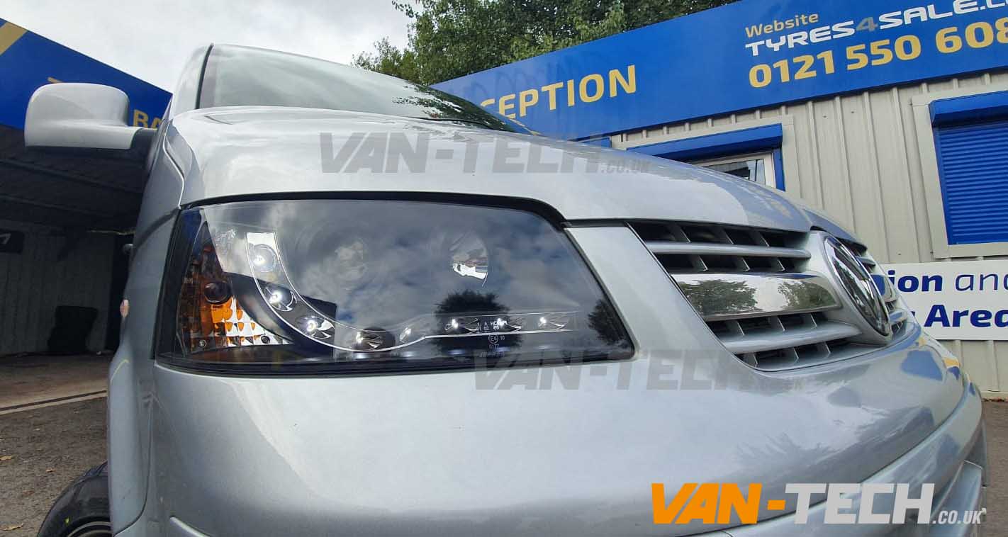 audi-lights-1VW-Transporter-T5-Headlights-Black-DRL-LED-Audi-Style-2003-2010-5 VW Transporter T5 Headlights Black DRL LED Audi Style 2003-2010