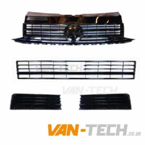 VW Transporter T6 Grille and Middle Bumper Inserts Gloss Black Trim Radar Sensor VW Transporter T6 Grille and Middle Bumper Inserts Gloss Black Trim Radar Sensor, ideal for adding a bit of style to your front end of your T6 Transporter, this product is manfactured to the highest standard strong plastic. This version is made for VW T6 vans with a Radar Sensor FREE SHIPPING to most of the UK!! (Scottish Highlands and Northern Ireland not included) VW Transporter T6 Middle Bumper Inserts Black Trim Product features: Made From Strong Plastic Stylish design Gloss Black trim Black Badge option available Made for vans with Radar Sensor Please note these will not fit VW T6 Startline Vans.