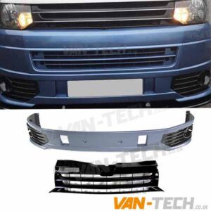 VW T5.1 Sportline Bumper and Badgeless Grille Upgrade Kit Gloss BLACK