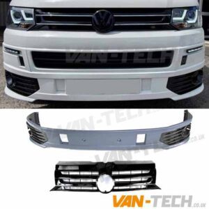 VW T5.1 Sportline Bumper and Badged GP Grille Upgrade Kit Gloss Black