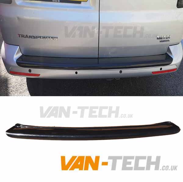t5.1-barn-door-and-tailgate-rear-bumper-protector-gloss-black-1-1 VW T5.1 Transporter Rear Bumper protector Gloss Black