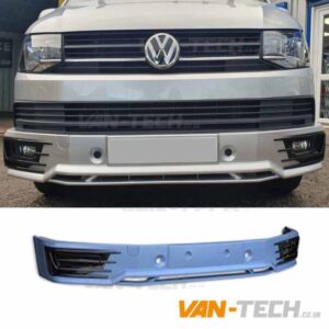 VW Transporter T6 Sportline Lower Bumper Plastic This VW Transporter T6 Sportline Lower Bumper Plastic has combination of great looks and are made to the highest standard. FREE SHIPPING to most of the UK!! (Scottish Highlands and Northern Ireland not included) VW Transporter T6 Sportline Lower Bumper Plastic Product features: Made from sturdy high quality Plastic Styling finish at fraction of main dealer prices Fantastic look Includes Fog Light Covers We offer a painting and fitting service for the VW Transporter T6 Sportline Style Plastic Front Lower Bumper Spoiler give our fitting centre a call with paint code required for a quote.