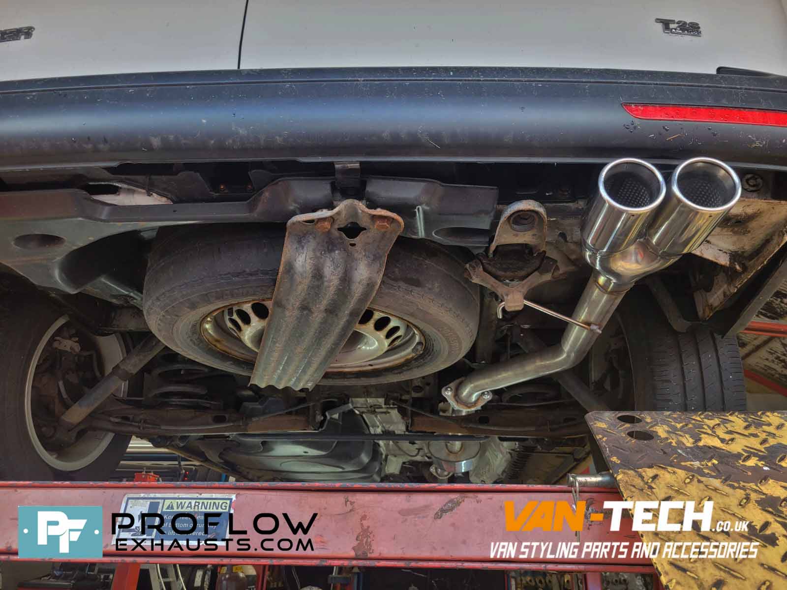 vw-t5-exhaust-3 VW Transporter T5 T5.1 Stainless Steel Custom Exhaust System Single Twin Tail Pipe