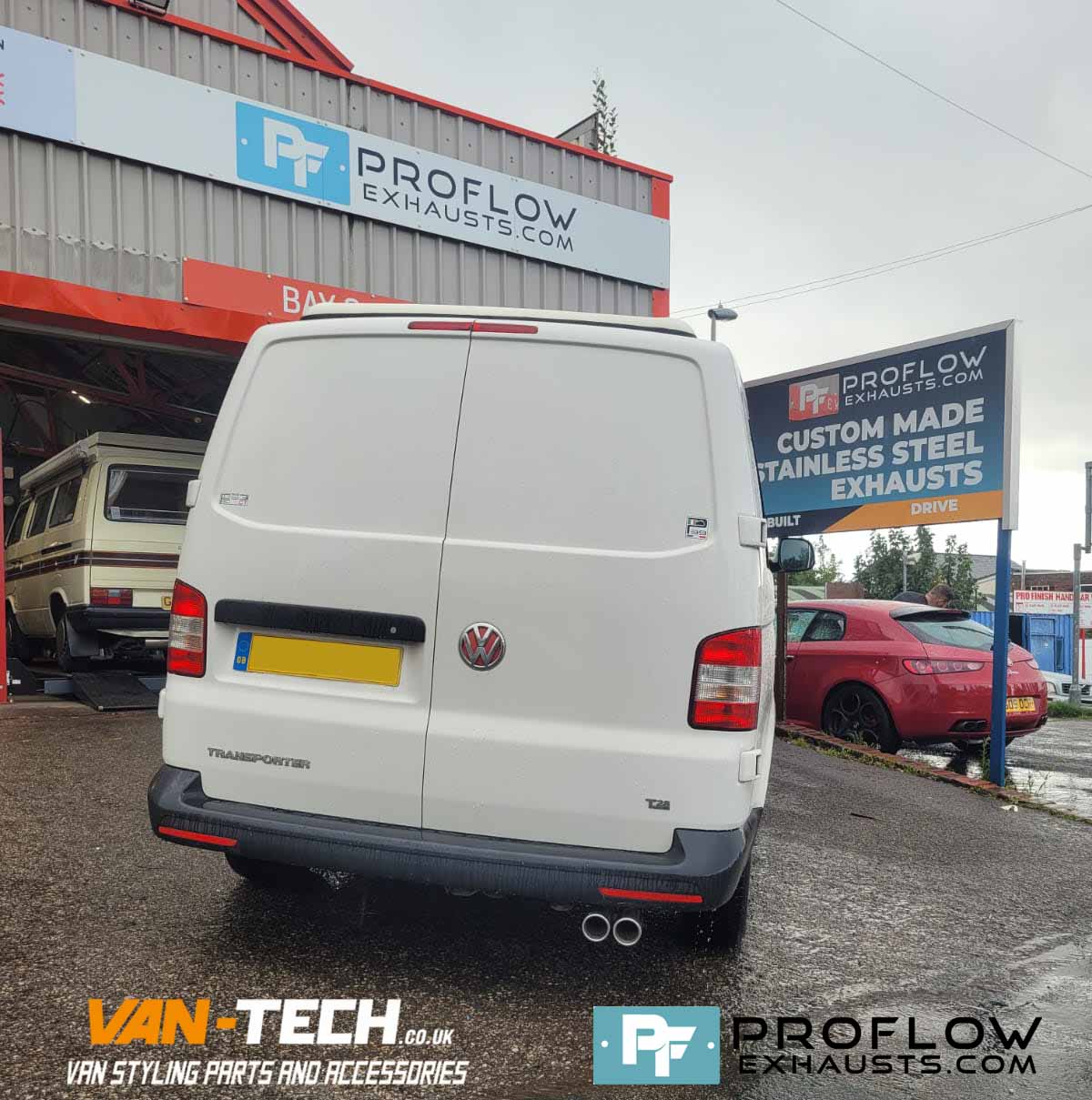 vw-t5-exhaust-4 VW Transporter T5 T5.1 Stainless Steel Custom Exhaust System Single Twin Tail Pipe