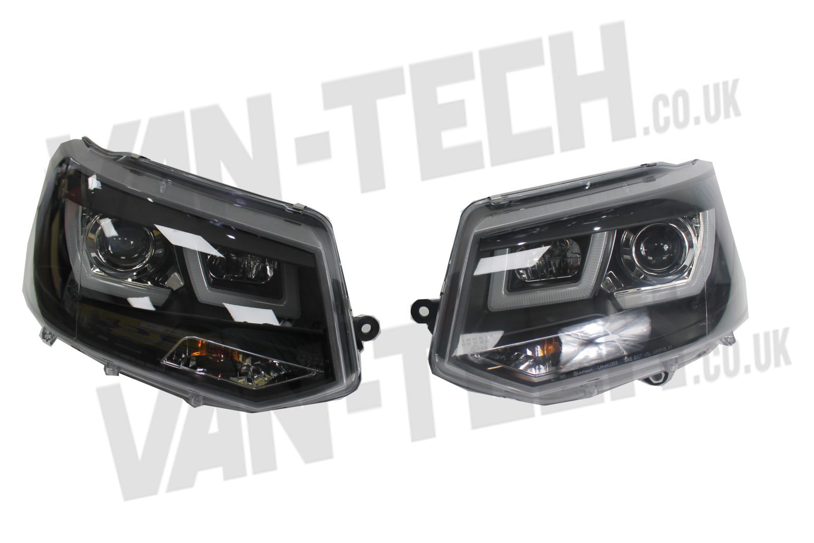 vw-t5-transporter-van-head-lights-DRL-Light-bar-replacement-LED VW Transporter T5.1 LED DRL Light Bar Headlights 2010-2015