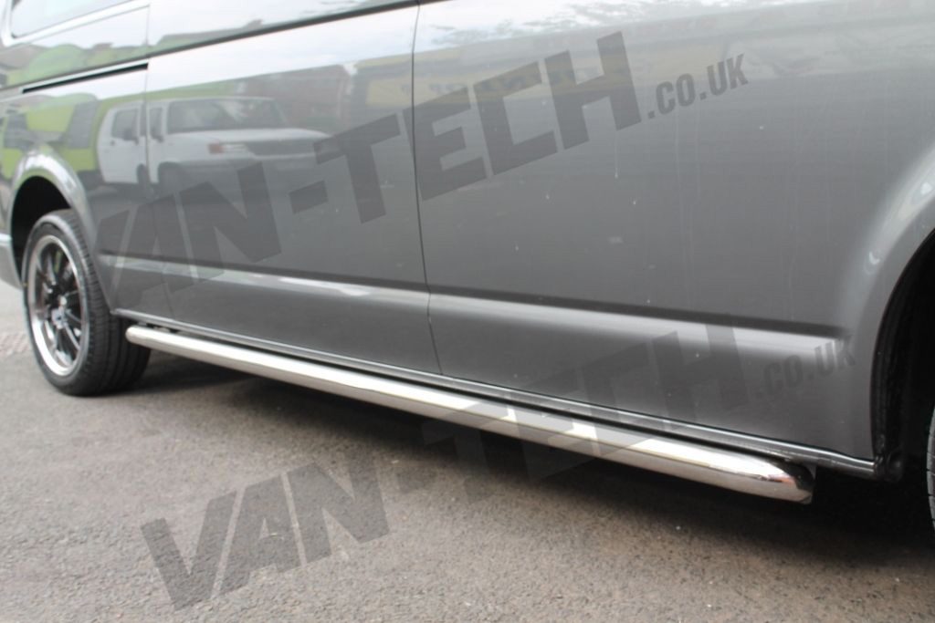 vw-t5-transporter-van-o.e-style-sportline-side-bars-2 VW T5 T5.1 Side Bars Sportline Stainless Steel O.E Style SWB LWB Transporter
