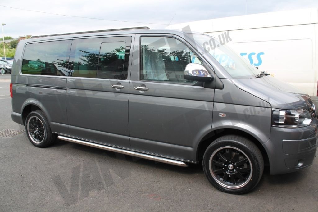 vw-t5-transporter-van-o.e-style-sportline-side-bars VW T5 T5.1 Side Bars Sportline Stainless Steel O.E Style SWB LWB Transporter