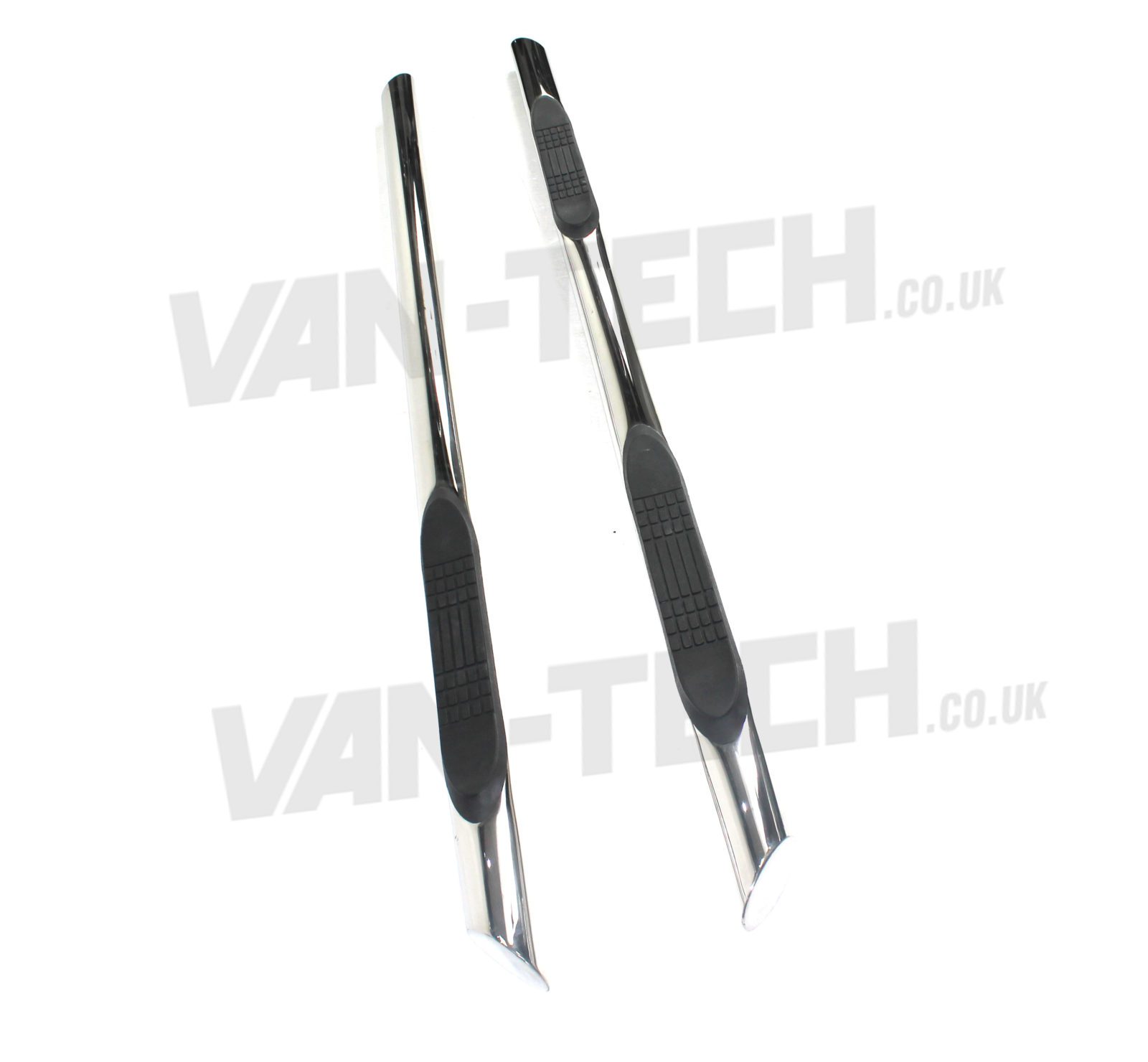 vw-t5-transporter-van-stainless-steel-slash-cut-end-3-step-side-bars-5 VW T5 SWB LWB Slashed End Side Bars with Three Steps stainless steel with slash cut end.