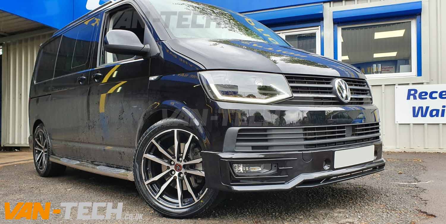 vw-t6-accessories-van-tech-may-2019-7 VW Transporter T6 Sportline Lower Bumper Plastic This VW Transporter T6 Sportline Lower Bumper Plastic has combination of great looks and are made to the highest standard. FREE SHIPPING to most of the UK!! (Scottish Highlands and Northern Ireland not included) VW Transporter T6 Sportline Lower Bumper Plastic Product features: Made from sturdy high quality Plastic Styling finish at fraction of main dealer prices Fantastic look Includes Fog Light Covers We offer a painting and fitting service for the VW Transporter T6 Sportline Style Plastic Front Lower Bumper Spoiler give our fitting centre a call with paint code required for a quote.