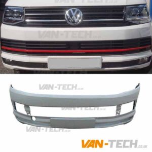 W Transporter T6 Front Bumper Primed 2015 – These Replacement VW Transporter T6 Van front bumpers are manfactured to the highest standard and are primed ideal for colour coding your van . These stylishly designed front bumpers are not universal fit they are tailor made exclusively for the VW T6 Transporter years 2015 – PLEASE NOTE BUMPERS ARE AVAILABLE FOR COLLECTION ONLY WE CAN SOMETIMES ARRANGE LOCAL DELIVERY BUT PLEASE CONTACT OUR OFFICE ON 0122 550 4628 FOR ADVICE BEFORE PLACING AN ORDER You might see cheaper versions of this product but the Van-Tech ones come a high quality prima finish ready for painting, when you buy and fit these you’ll appreciate the quality knowing that you won’t have any problems. We think these are a true comparison to any front bumper on the market and represent fantastic value. Made to the highest standard Fix to existing original fixing points on VW T6 Transporter High quality Solid construction for serious strength Tailor made for the VW T6 Transporters 2015 – Primed ready to paint