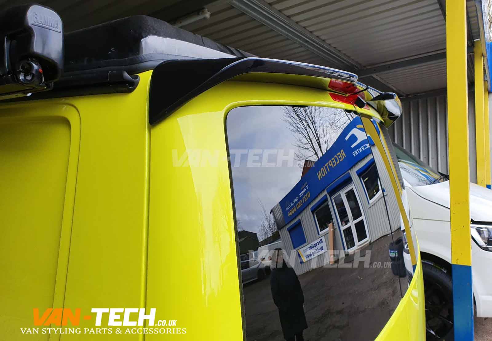 vw-t6-yellow-spoiler-1 Pre-Painted VW Transporter T5 T5.1 T6 T6.1 Rear Barn Door Spoiler