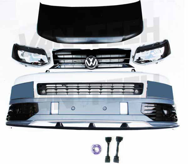 vw-transporter-styling-pack-new-with-wiring-and-lower-splitter-2 VW Transporter T5 to T5.1 Front End Conversion Styling Pack includes Wiring Kit / Lower Splitter Badge