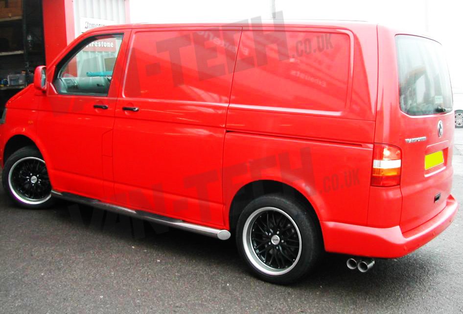 vw-transporter-t5-ebay-pictures-stainles-steel-side-bars-4-steps-3 VW T5 T5.1 T6 SWB LWB Transporter Slashed End Side Bars with Four Steps