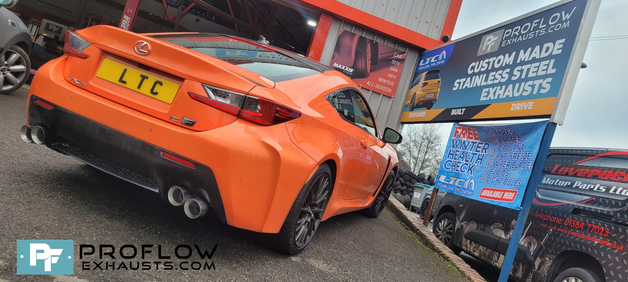 Proflow Custom Exhaust for Lexus RC Coupe made from Stainless Steel Dual Back Box Delete with Twin TX026 LF Tailpipes