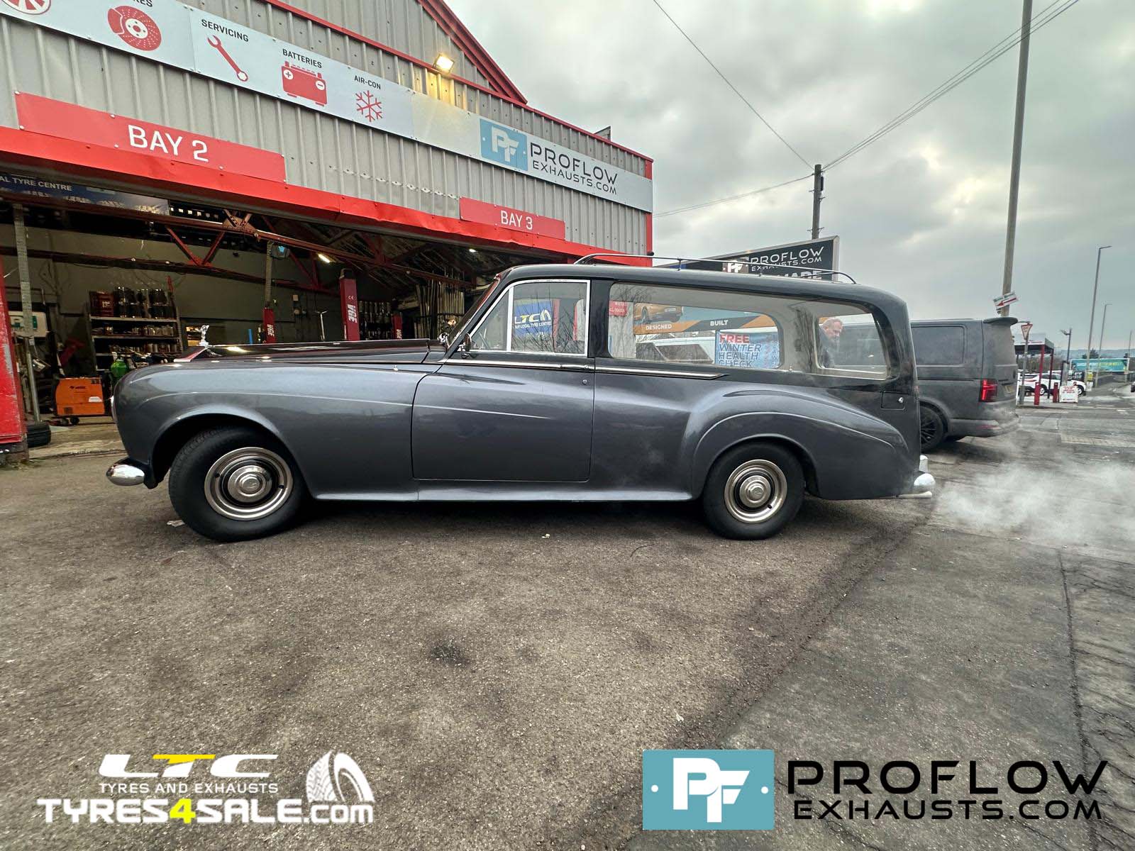 Roll Royce Hearse Custom Exhaust made from Stainless Steel Front, Middle and Rear - Proflow Exhausts offer custom exhaust solutions for most cars and vans