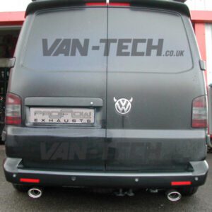 VW T6 T6.1 Transporter Stainless Steel Custom Exhaust System Single Tailpipes Middle and Rear