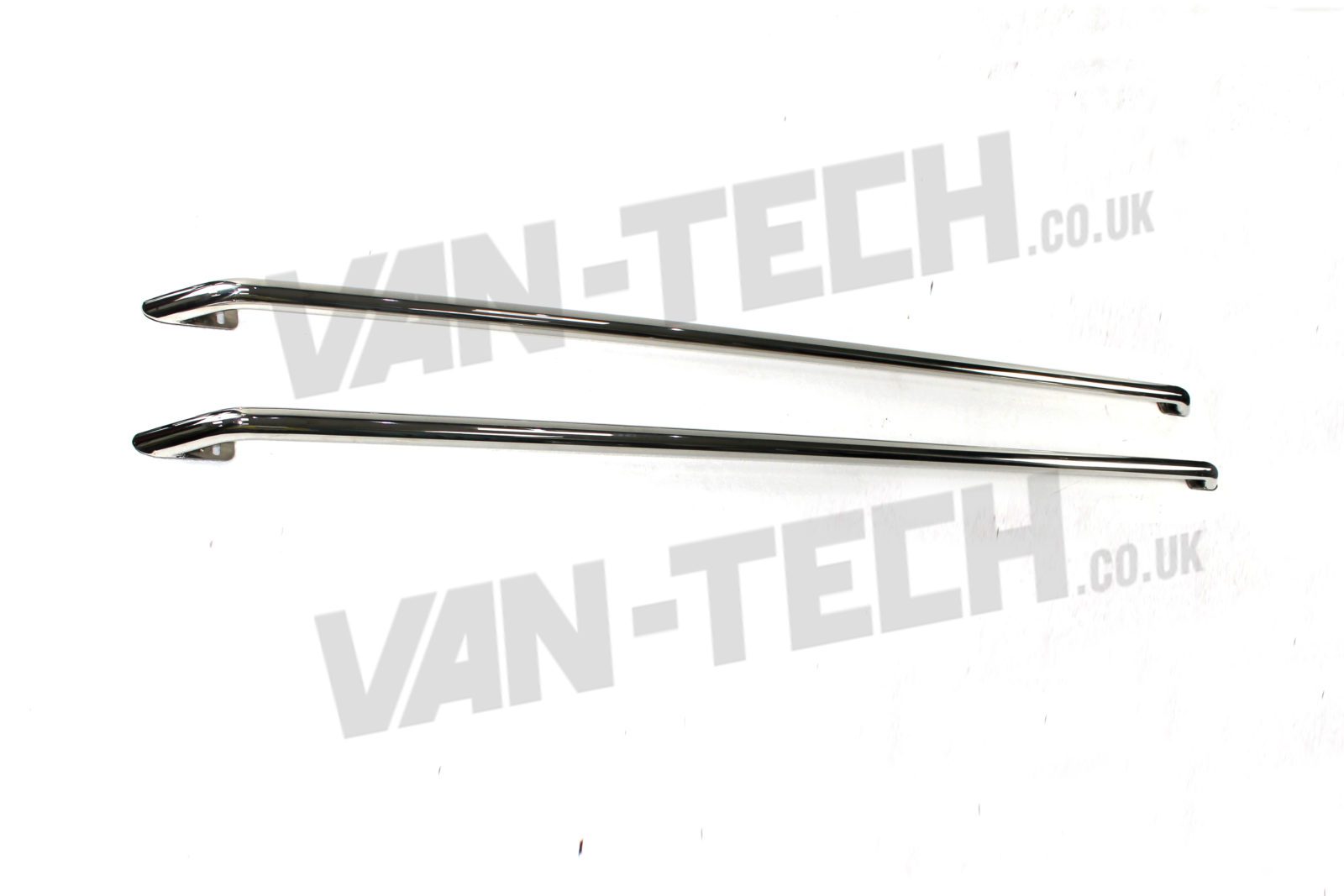 VW-TRANSPORTER-T5-VAN-STAINLESS-STEEL-SPORTLINE-ROOF-RAILS-2 VW T5 T5.1 Roof Rails Stainless Steel SWB LWB These VW T5 T5.1 Roof Rails Stainless Steel SWB LWB look the part, these stylishly designed bars are not universal fit they are tailor made exclusively for the VW T5 T5.1 Transporter. Sold complete with the fitting kit, you won’t need to drill your roof as these 42mm stainless steel roof rails fit to the existing original fixing sites on the Transporter. VW T5 T5.1 T6 Roof Rails Stainless Steel product features: 42mm T304 Stainless Steel Roof Rails Fix to existing original fixing points on VW T5T5.1 Transporter No Drilling required Tailor made for the VW T5 T5.1 models Transporter SWB Short Wheel base and LWB Long Wheel Base available