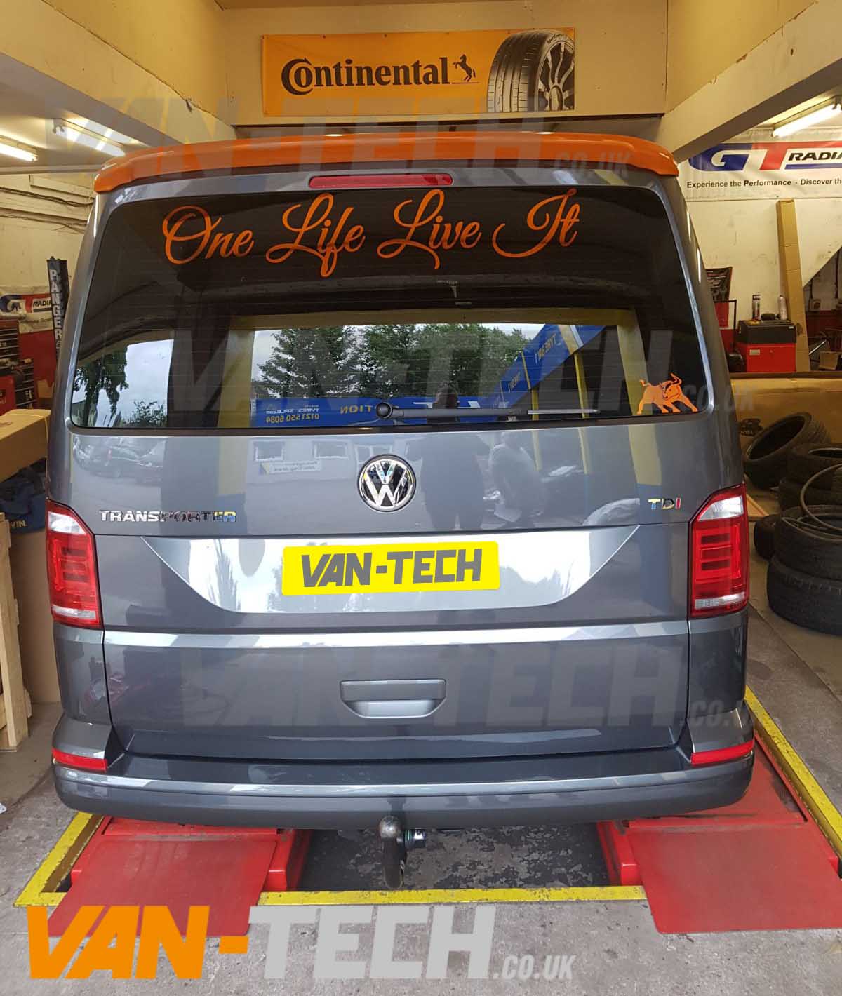 VW-Transporter-T6-fitted-with-colour-coded-orange-side-bars-front-splitter-spoiler-and-wolfrace-genesis-alloy-wheels-before-and-after-2 VW Transporter T6 T6.1 Tailgate Sportline Spoiler VW Transporter T6 T6.1 Tailgate Sportline Spoiler, ready to paint are stylishly designed and are made exclusively for New VW Transporter T6 Van. This Tailgate Spoiler is made to the highest standard when you buy and fit these you’ll appreciate the solid quality knowing that you won’t have any problems as the product fits great. VW T6 T6.1 Tailgate Sportline Spoiler Product Features: Made of Strong Plastic Fixes on to rear of VW T6 T6.1 Transporter Tailor made for the VW T6 T6.1 Transporter Comes primed ready to paint & fit We can be get these colour coded to match your van Fits Tailgate Models Only Sportline style