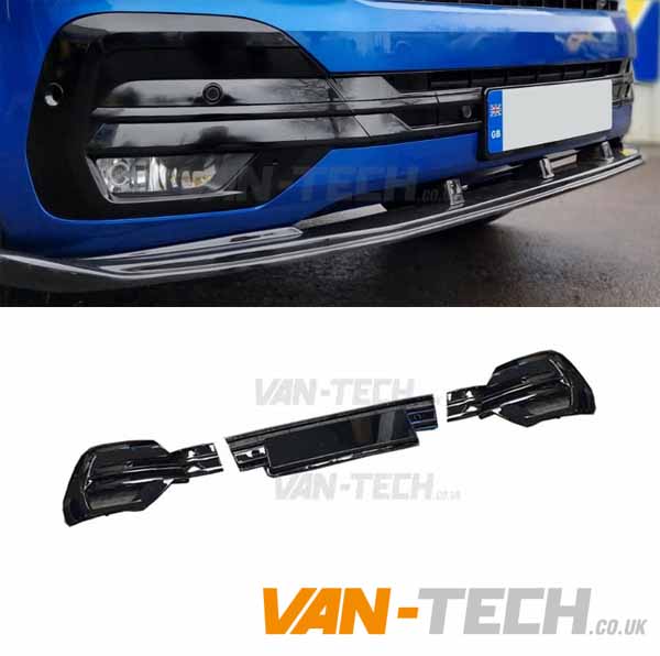 VW-Transporter-t6.1-lower-front-covers VW Transporter T6.1 Lower Bumper Grille Insert GLOSS BLACK