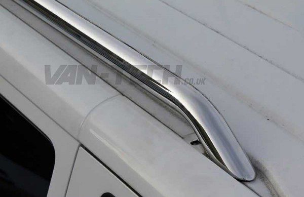 Volkswagen-VW-T5-Transporter-Stainless-Steel-Roof-Rails-SWB-4-600x450 VW T5 T5.1 Roof Rails Stainless Steel SWB LWB These VW T5 T5.1 Roof Rails Stainless Steel SWB LWB look the part, these stylishly designed bars are not universal fit they are tailor made exclusively for the VW T5 T5.1 Transporter. Sold complete with the fitting kit, you won’t need to drill your roof as these 42mm stainless steel roof rails fit to the existing original fixing sites on the Transporter. VW T5 T5.1 T6 Roof Rails Stainless Steel product features: 42mm T304 Stainless Steel Roof Rails Fix to existing original fixing points on VW T5T5.1 Transporter No Drilling required Tailor made for the VW T5 T5.1 models Transporter SWB Short Wheel base and LWB Long Wheel Base available