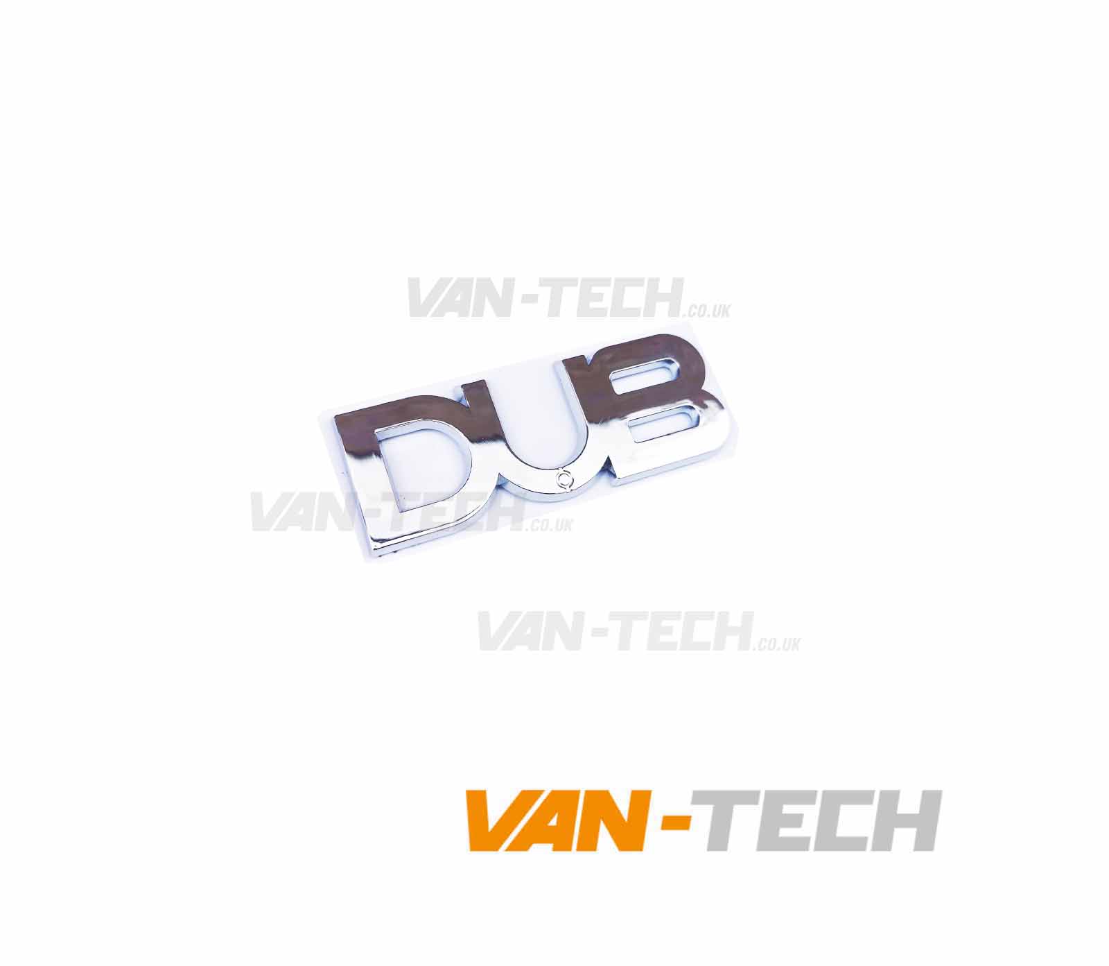 dub-badge-silver-1 VW Transporter Decal / Sticker Badge DUB Silver T4 T5 T5.1 T6 T6.1 VW Transporter Decal / Sticker Badge DUB Silver T4 T5 T5.1 T6 T6.1 will look great on any Transporter van and is a very simple to fit using the sticky adhesive on the rear of the product. This decal is a simple way to add a bit a of customization to any VW Transporter. VW Transporter Decal / Sticker Product Features: High Quality Tailor made for the Transporter Sticks on using adhesive on rear of the decal