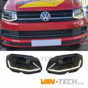 VW T6 LED Light Bar Headlights with Dynamic Indicators built in to the Lightbar DRL