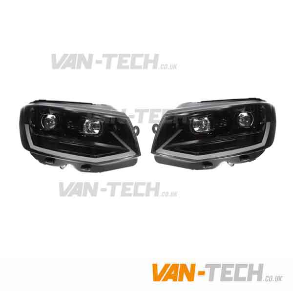 new-headlights-vw-t6-dynamic-indicator-built-in-to-drl-2 VW T6 LED Light Bar Headlights with Dynamic Indicators built in to the Lightbar DRL