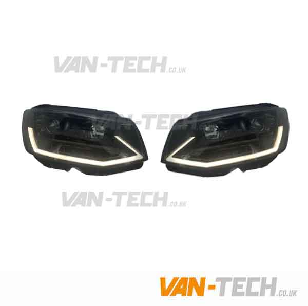 new-headlights-vw-t6-dynamic-indicator-built-in-to-drl VW T6 LED Light Bar Headlights with Dynamic Indicators built in to the Lightbar DRL