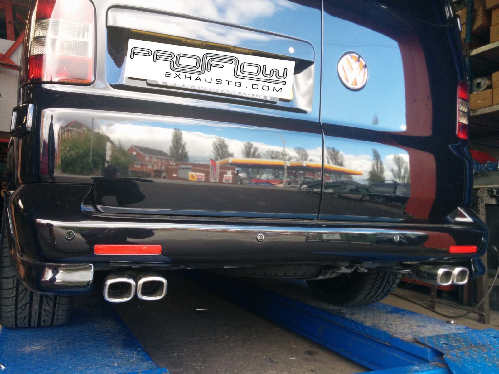 picture-18 VW T6 T6.1 Transporter Stainless Steel Custom Exhaust Back Box Dual Twin Tailpipe