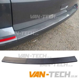 VW T6 T6.1 Rear Bumper Protector Tailgate Cover Carbon Fibre Effect