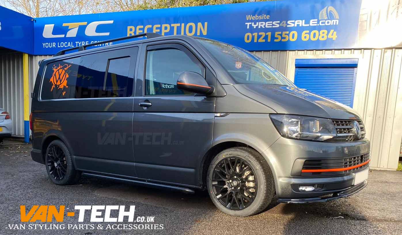vw-t6-3 VW T6 T6.1 Side Bars Stainless Steel Satin BLACK Sportline