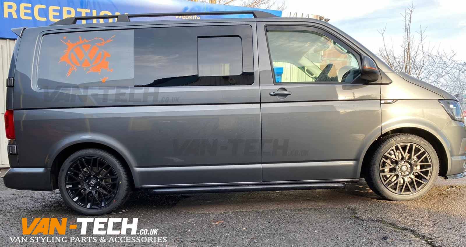 vw-t6-5 VW T6 T6.1 Side Bars Stainless Steel Satin BLACK Sportline