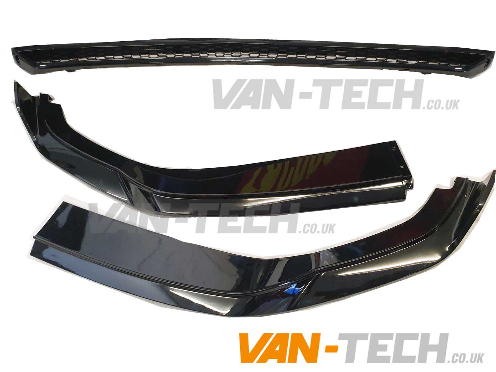 vw-t6.1-front-lower-splitter-3-part VW Transporter T6.1 Front Spoiler / Splitter fits Standard Bumper