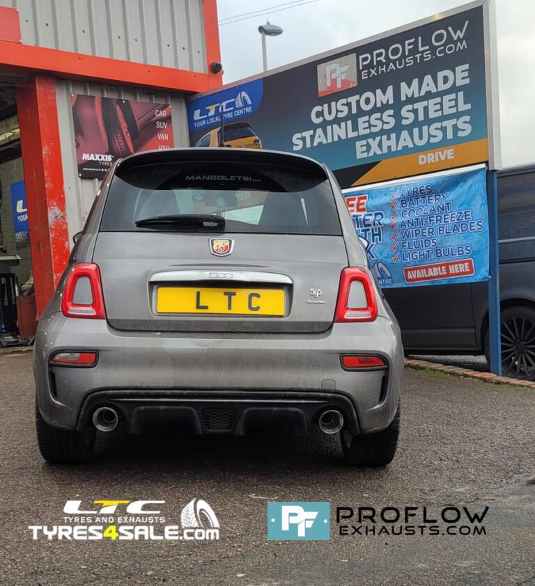 Stainless Steel Exhaust for Fiat 500 Abarth 595 – Flex Middle and Rear Dual Back Box Delete with TX26 Tailpipes