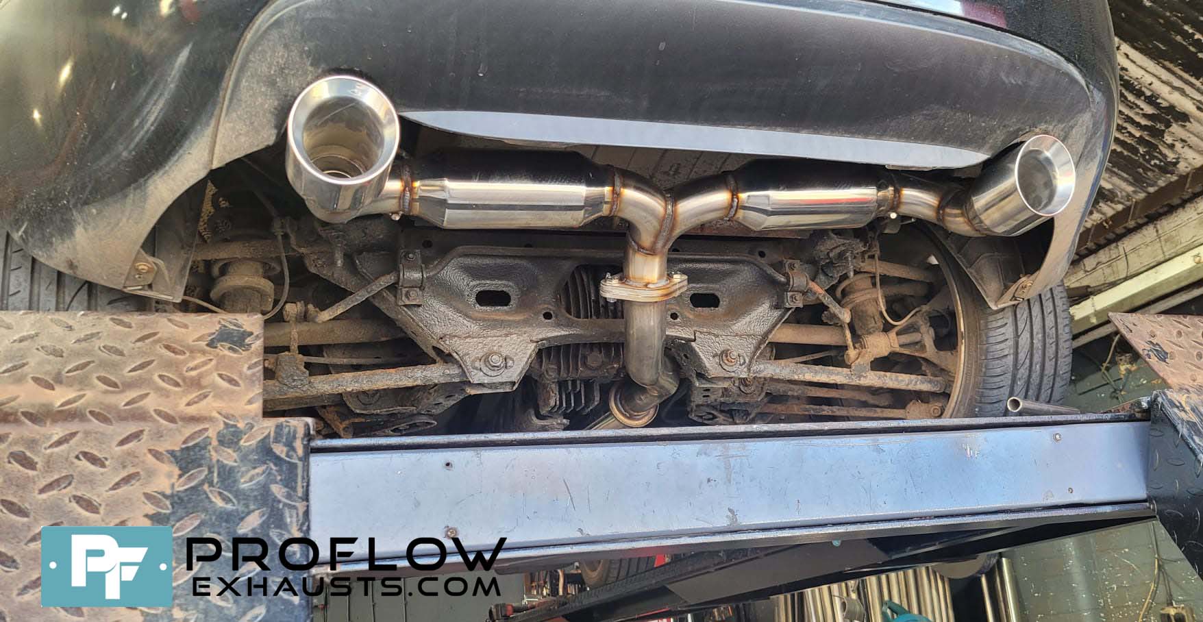 Mazda MX5 Stainless Steel Exhaust - Middle and Dual Rear with TX026 Tailpipes - Proflow Exhausts