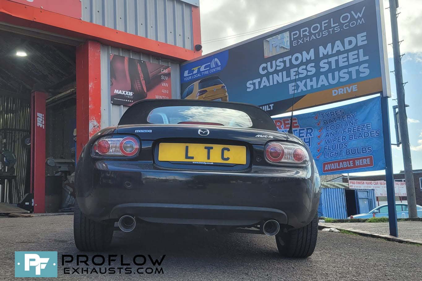 Mazda MX5 Stainless Steel Exhaust - Middle and Dual Rear with TX026 Tailpipes - Proflow Exhausts
