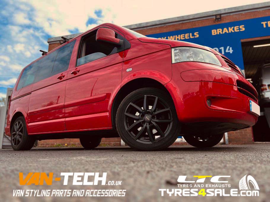 VW Transporter T5 JBW AT1 Black Alloy Wheels and B.F.GOODRICH ALL TERRAIN T/A KO2 Tyres