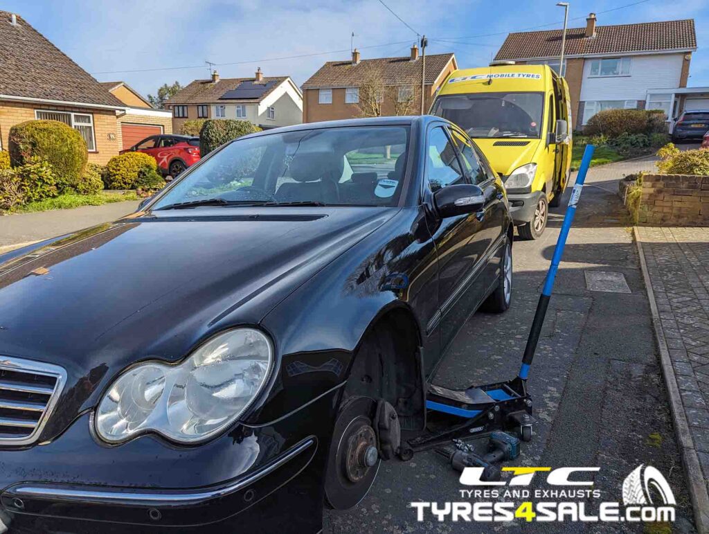 Mercedes CLK flat tyre Stourbridge