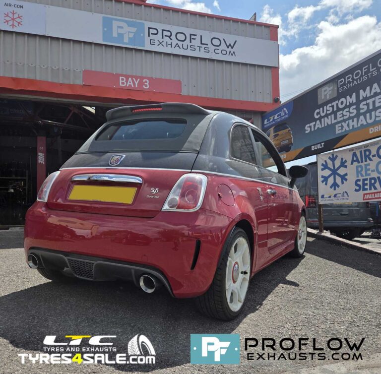 Fiat 500 Proflow Custom Exhaust Rear Dual Exit with TX026 Tailpipes made from Stainless Steel