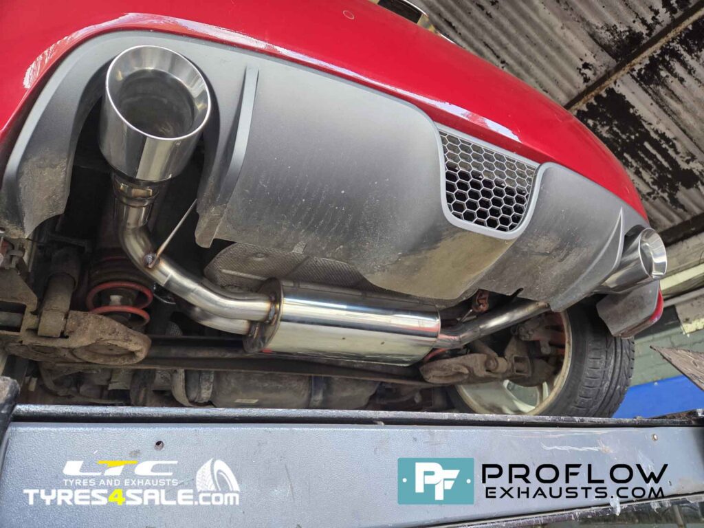 Fiat 500 Proflow Custom Exhaust Rear Dual Exit with TX026 Tailpipes made from Stainless Steel