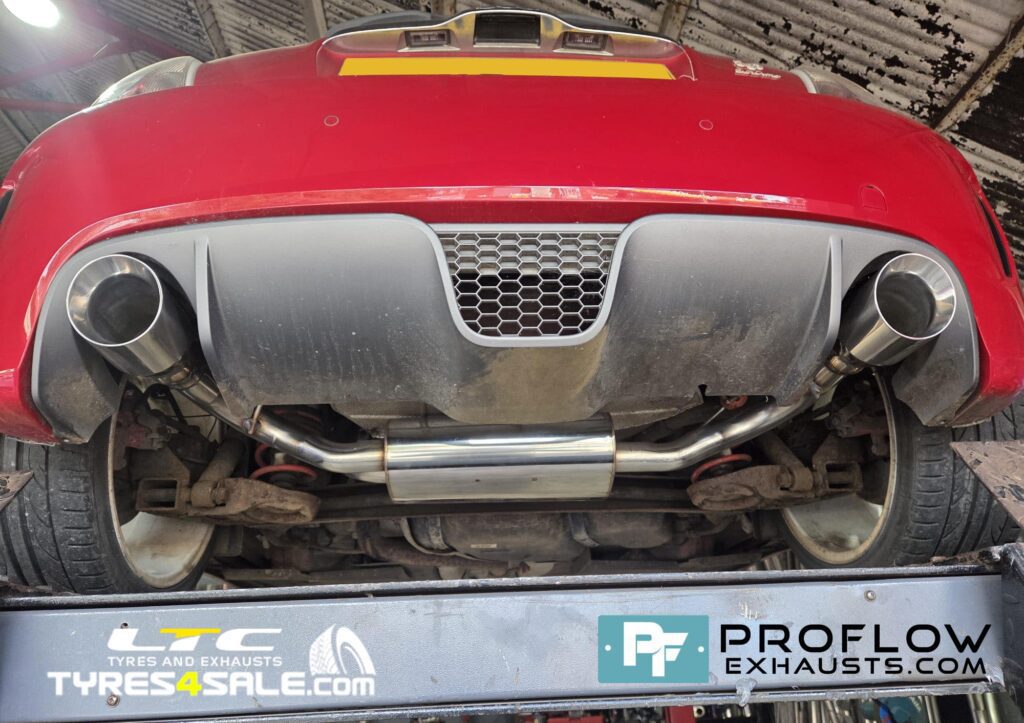 Fiat 500 Proflow Custom Exhaust Rear Dual Exit with TX026 Tailpipes made from Stainless Steel