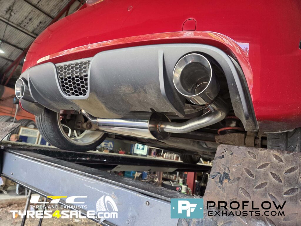 Fiat 500 Proflow Custom Exhaust Rear Dual Exit with TX026 Tailpipes made from Stainless Steel