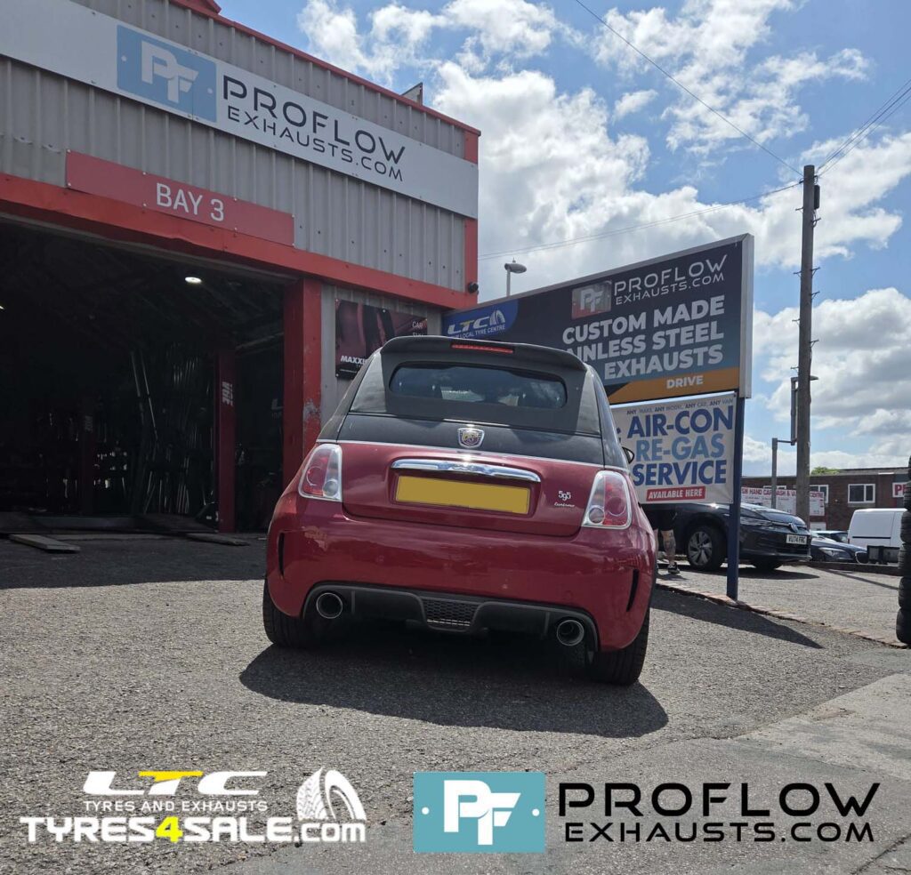 Fiat 500 Proflow Custom Exhaust Rear Dual Exit with TX026 Tailpipes made from Stainless Steel