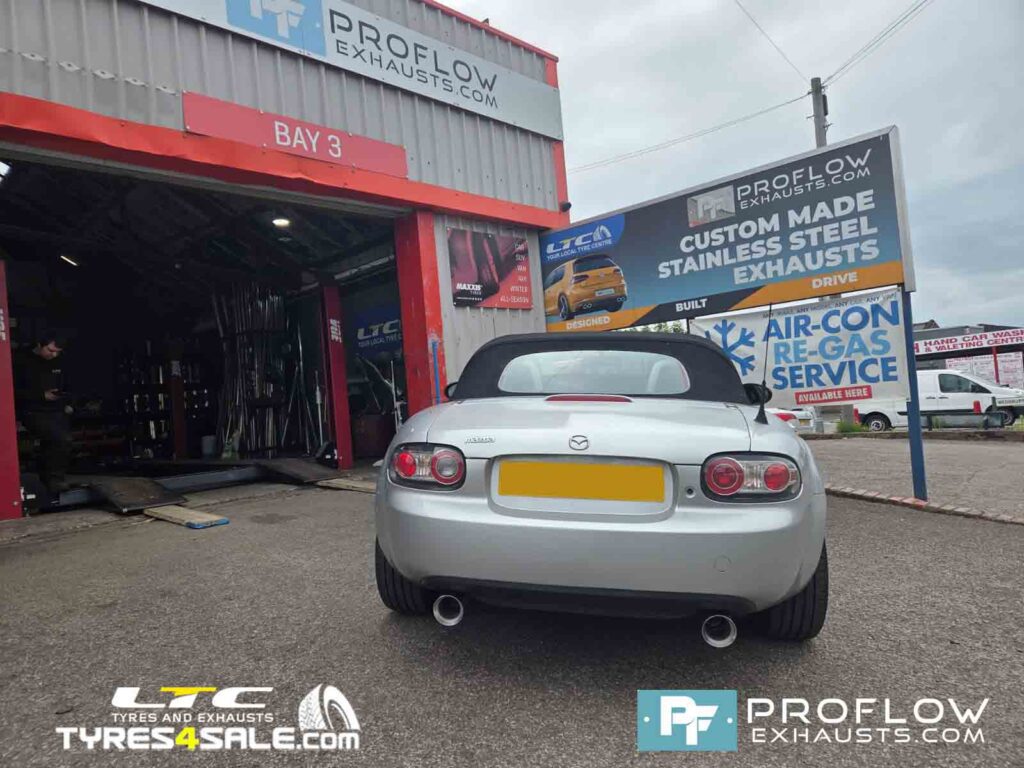 Mazda MX5 Stainless Steel Exhaust - Middle and Dual Rear with TX025 Tailpipes - Proflow Exhausts