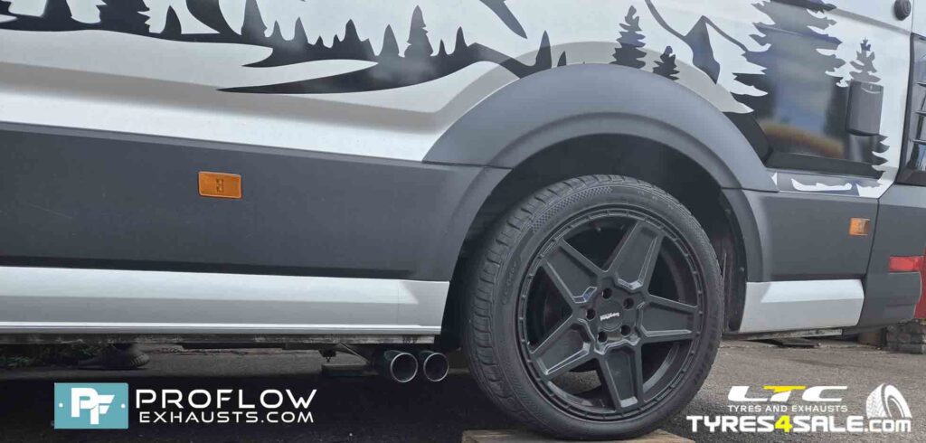 VW Crafter Custom Exhaust Middle and Rear with Side Exit Twin Tailpipe made from Stainless Steel