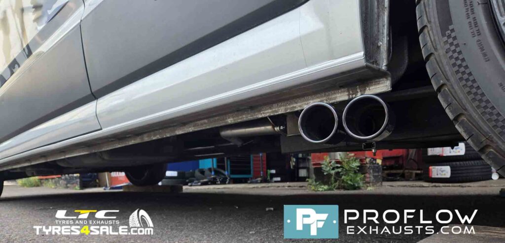 VW Crafter Custom Exhaust Middle and Rear with Side Exit Twin Tailpipe made from Stainless Steel